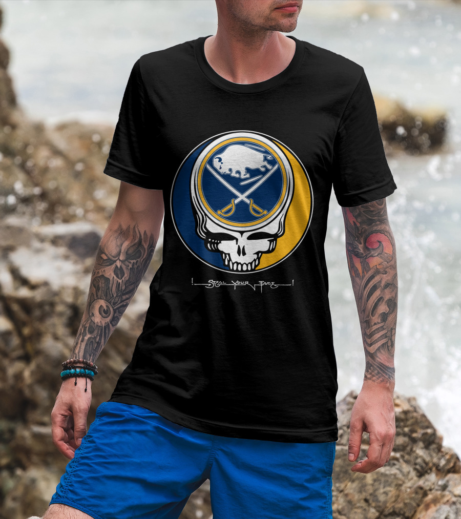 Grateful Dead Steal Your Face Buffalo Sabres Skull T-Shirt