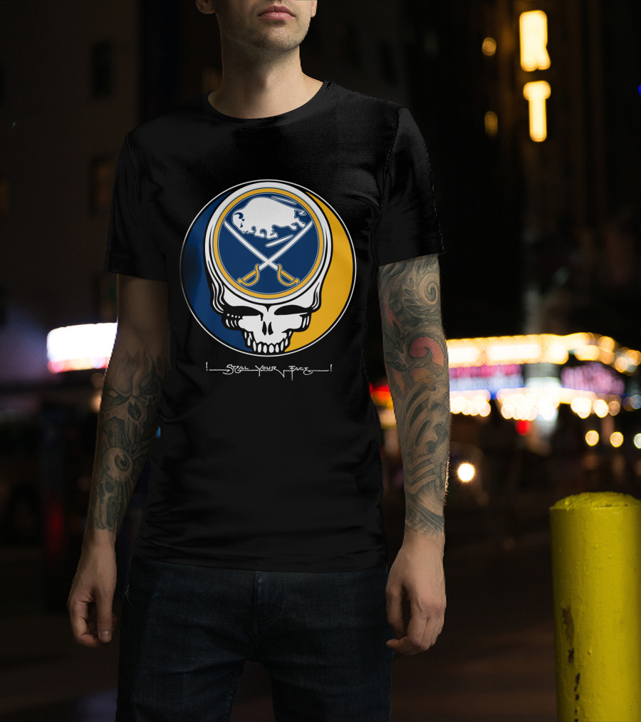 Grateful Dead Steal Your Face Buffalo Sabres Skull T-Shirt