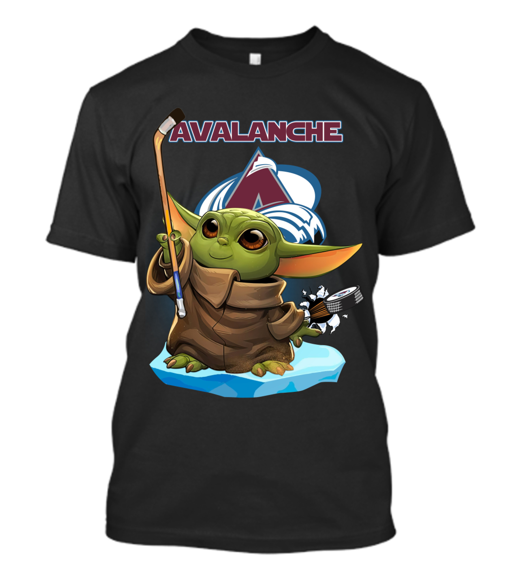 Baby Yoda Colorado Avalanche Hockey Jedi T-Shirt