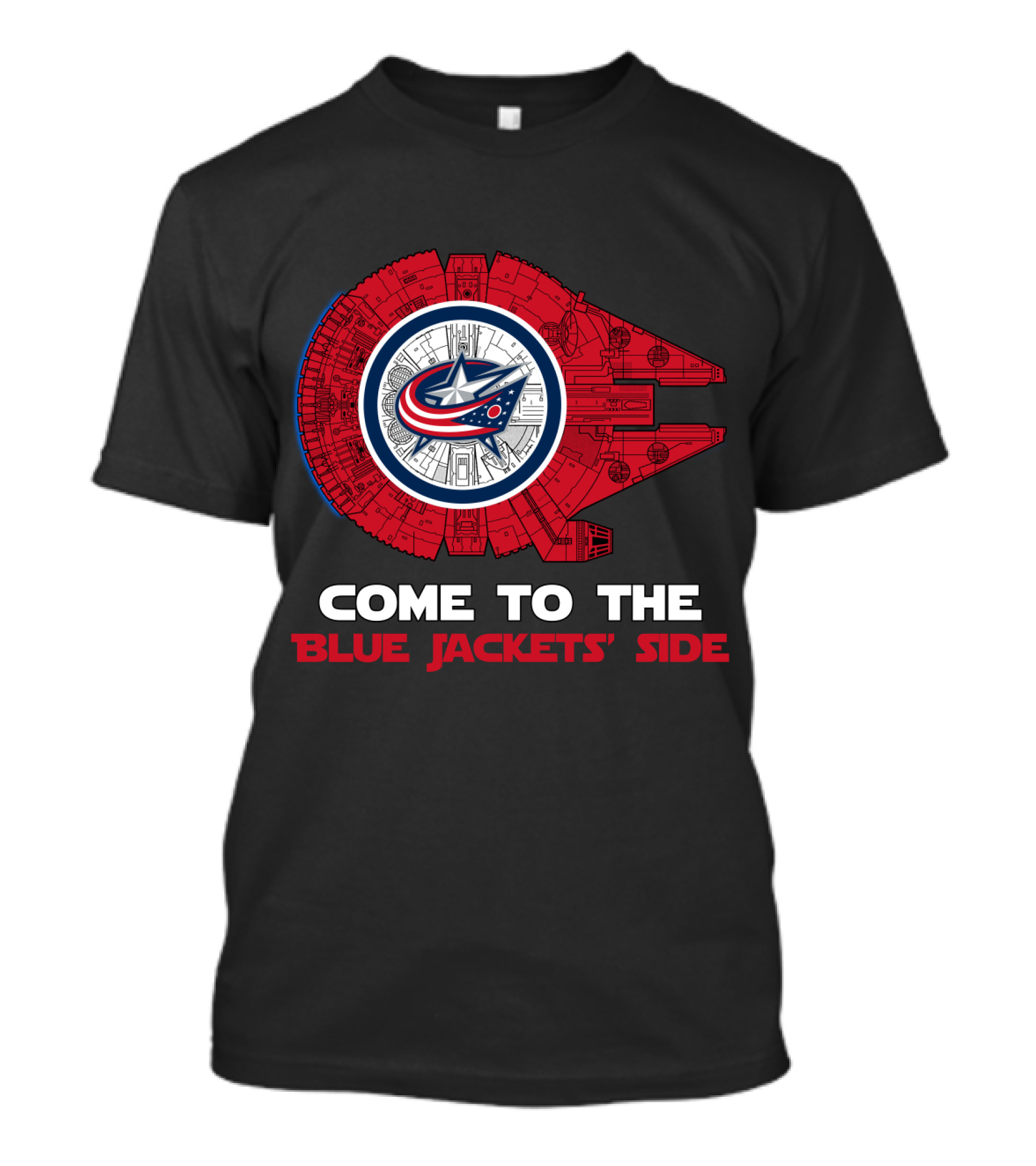 Columbus Blue Jackets Come To The Blue Jackets' Side Millennium Falcon T-Shirt