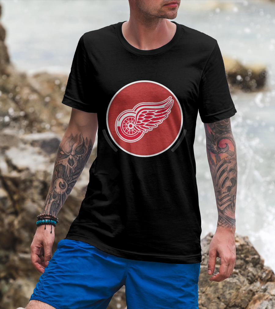 Power Decal NHL Detroit Red Wings Logo Circle Emblem T-Shirt