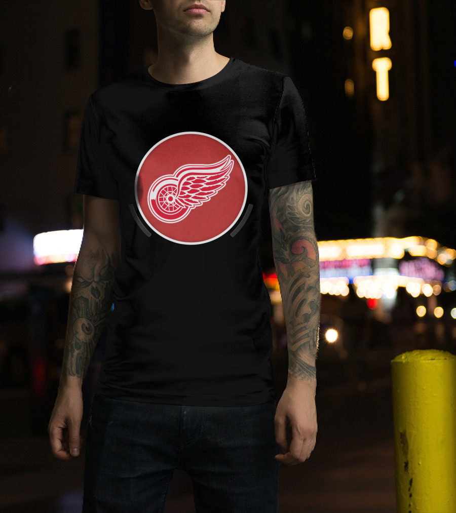 Power Decal NHL Detroit Red Wings Logo Circle Emblem T-Shirt
