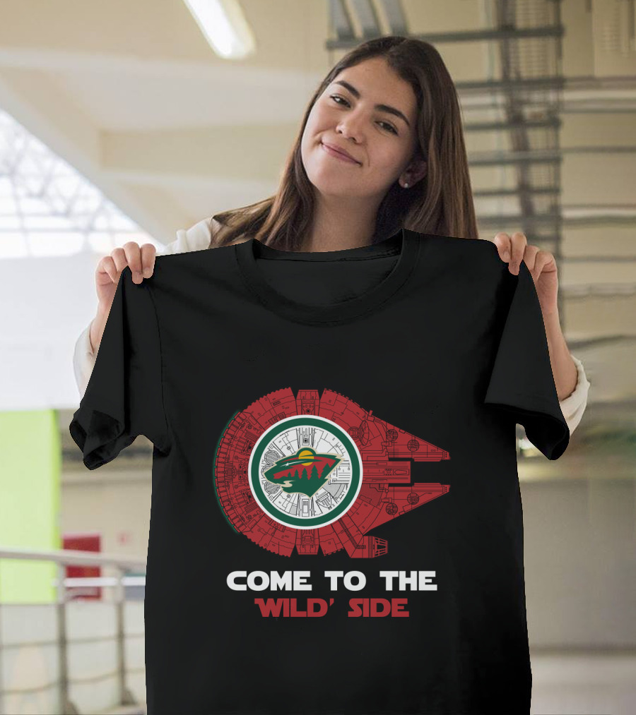 Come To The Wild Side Minnesota Wild Millennium Falcon T-Shirt