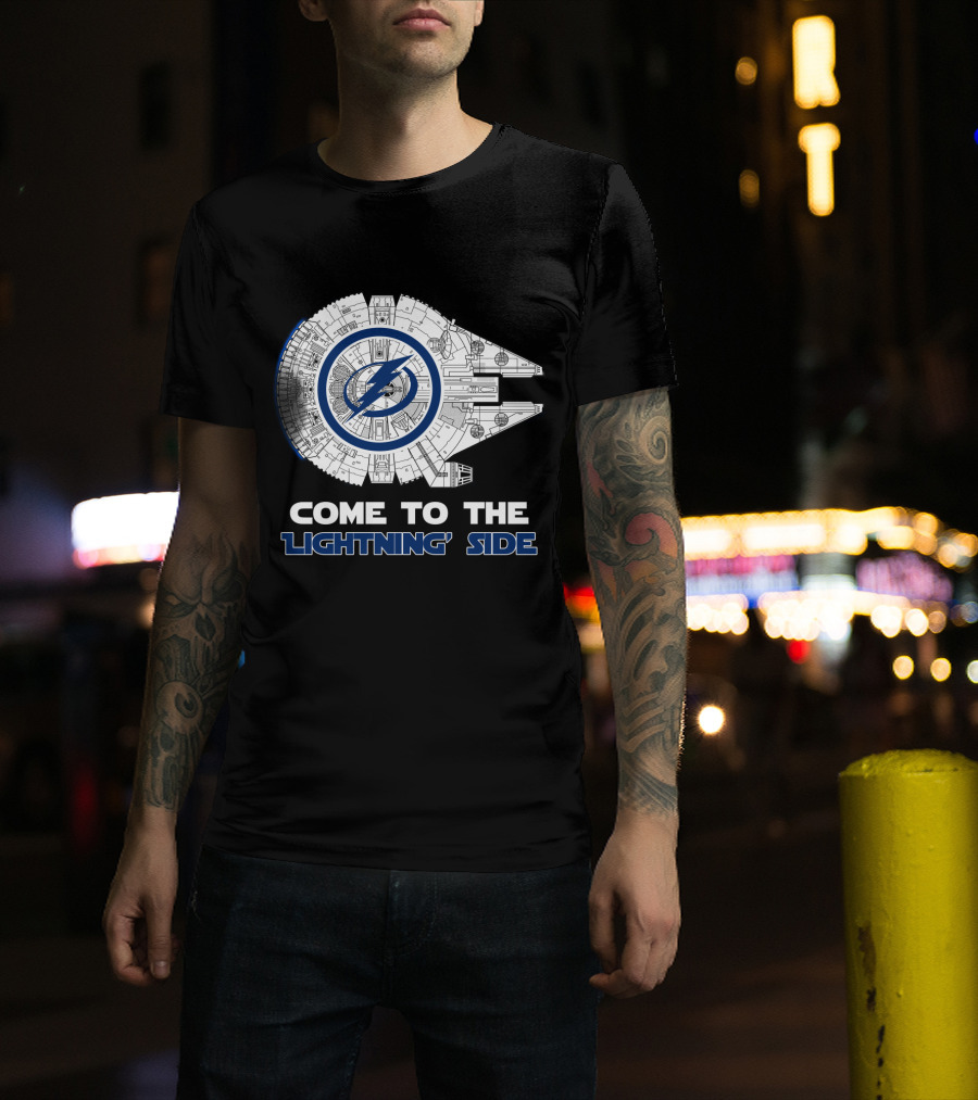 Come To The Lightning Side Tampa Bay Lightning Millennium Falcon T-Shirt