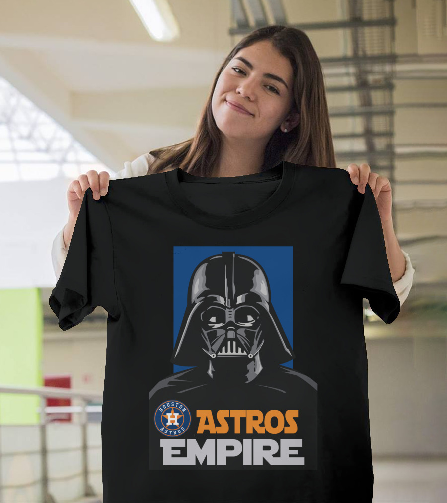 Houston Astros Empire Darth Vader Star Wars Baseball Crossover T-Shirt