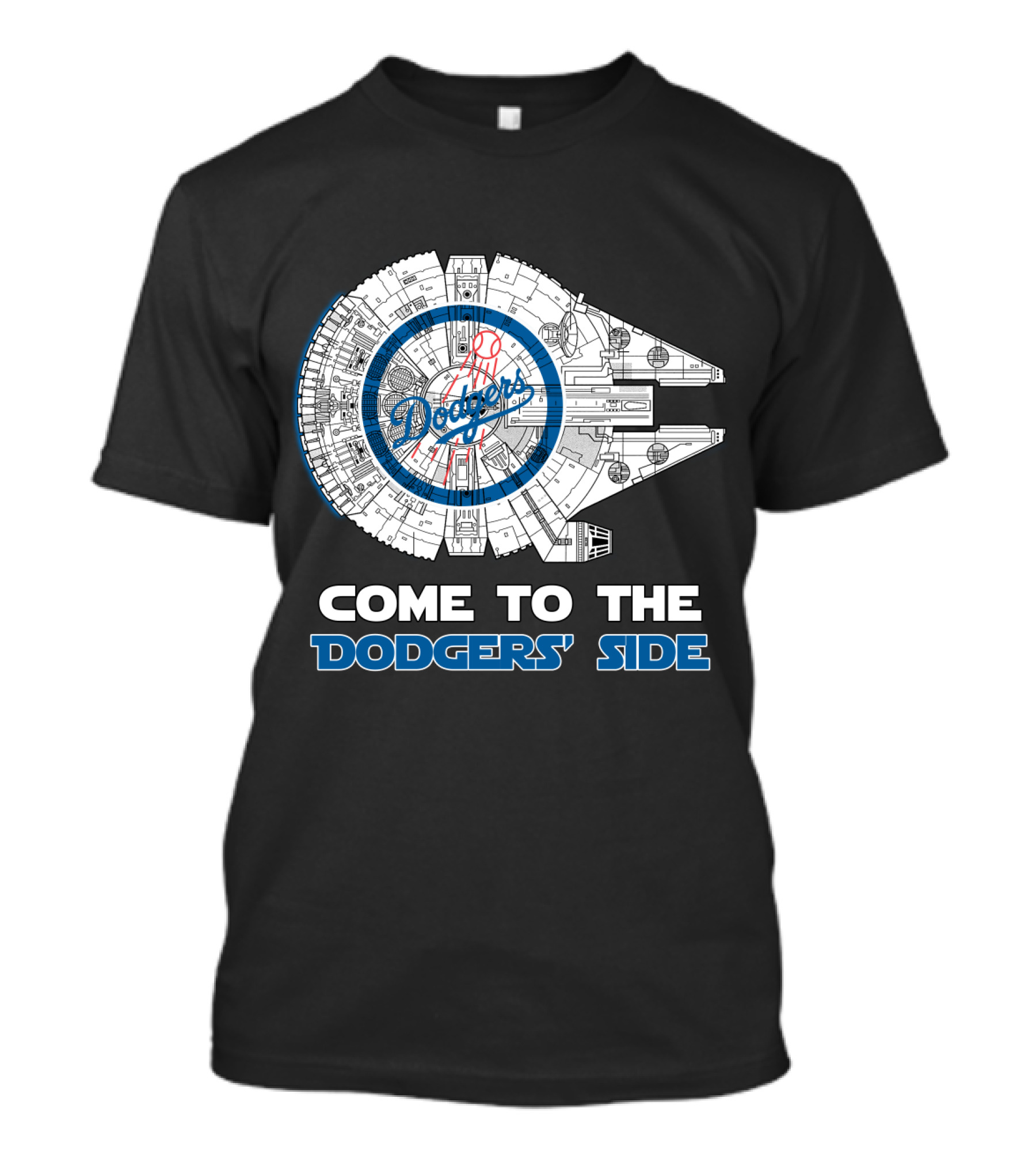 Los Angeles Dodgers Millennium Falcon Come To The Dodgers' Side T-Shirt