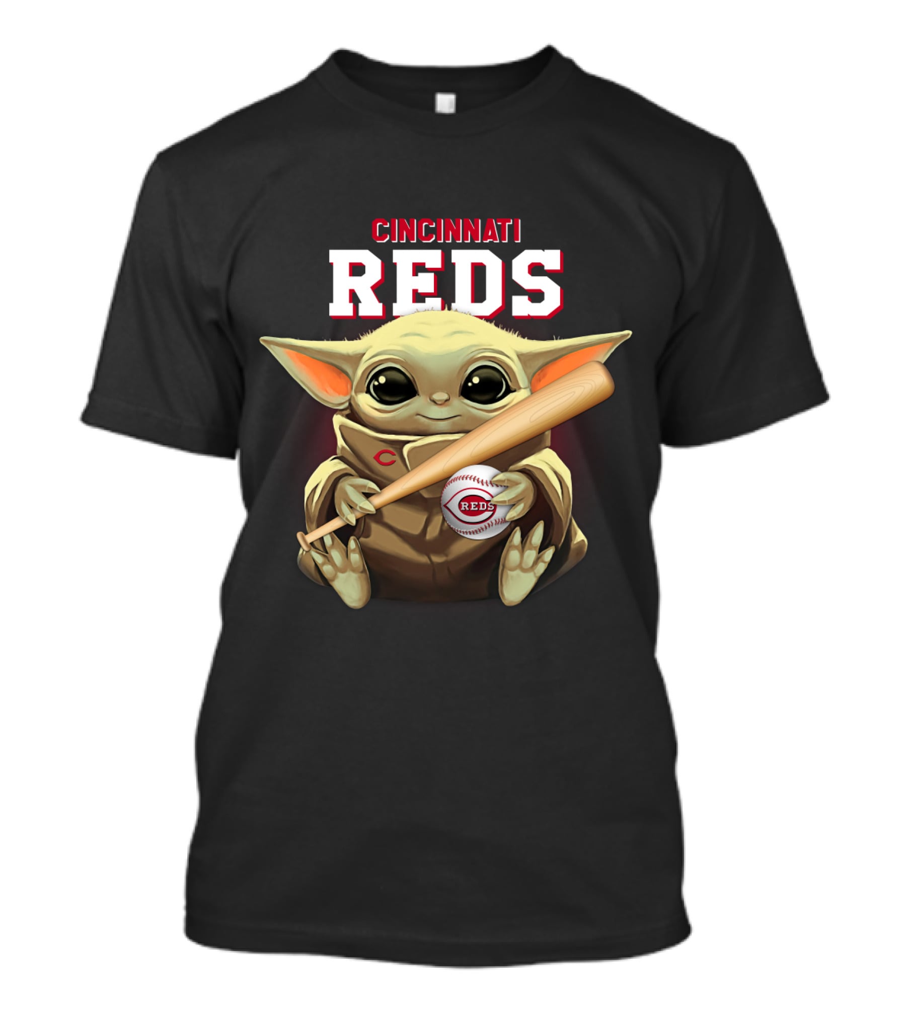 Cincinnati Reds Baby Yoda Baseball Bat And Ball T-Shirt