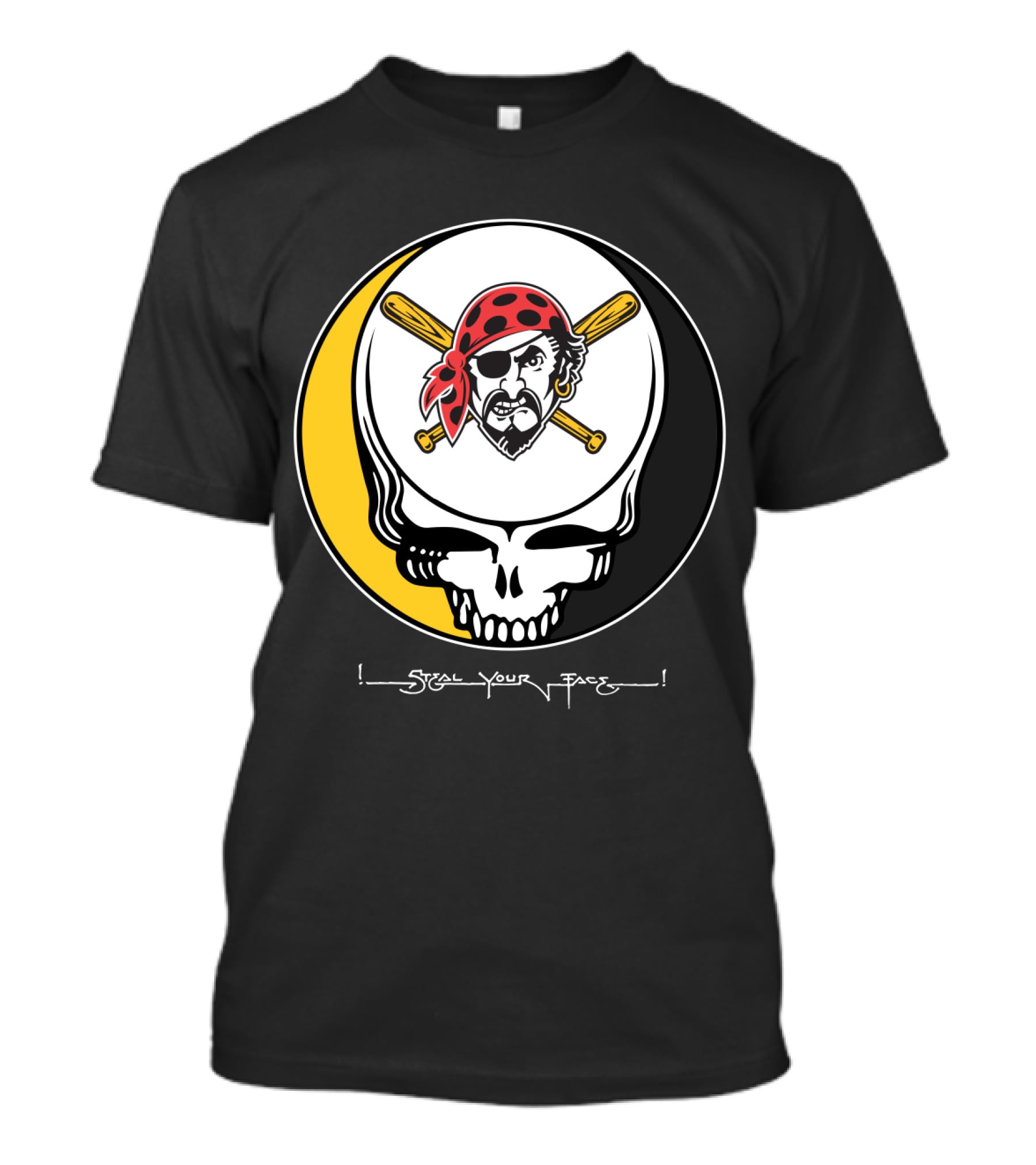 Grateful Dead Steal Your Face Pittsburgh Pirates Skull T-Shirt