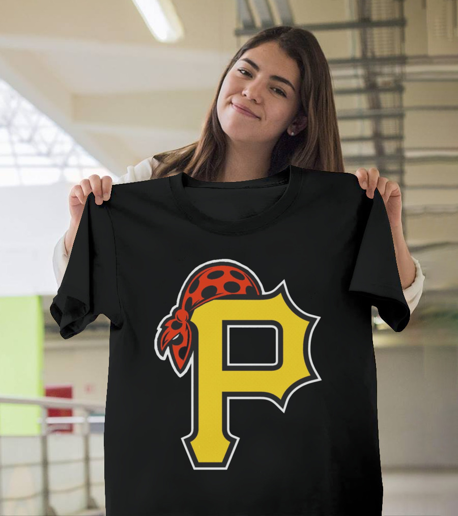 Pittsburgh Pirates Logo with Pirate Hat and Yellow P T-Shirt