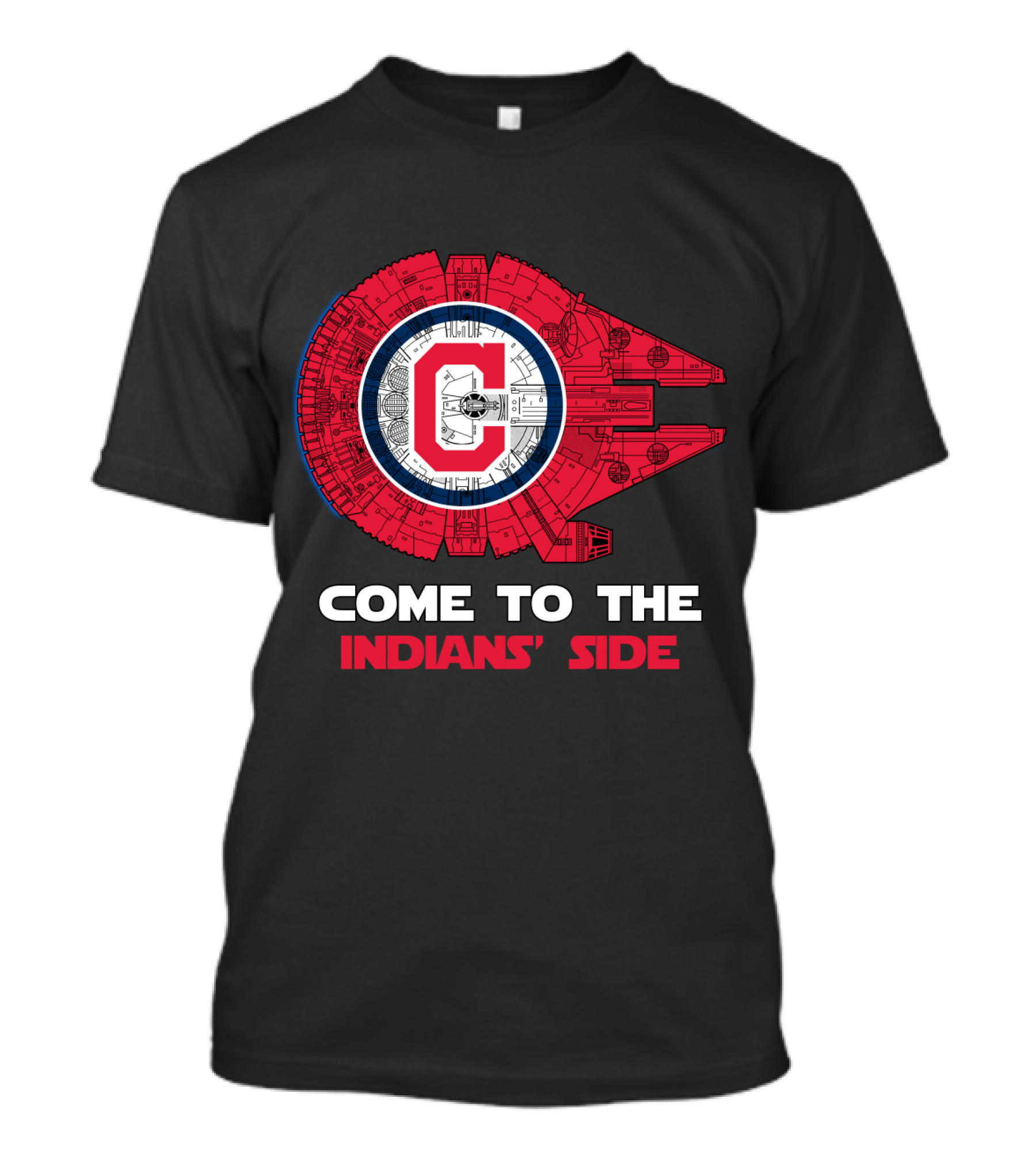 Come To The Indians' Side Millennium Falcon Crossover T-Shirt