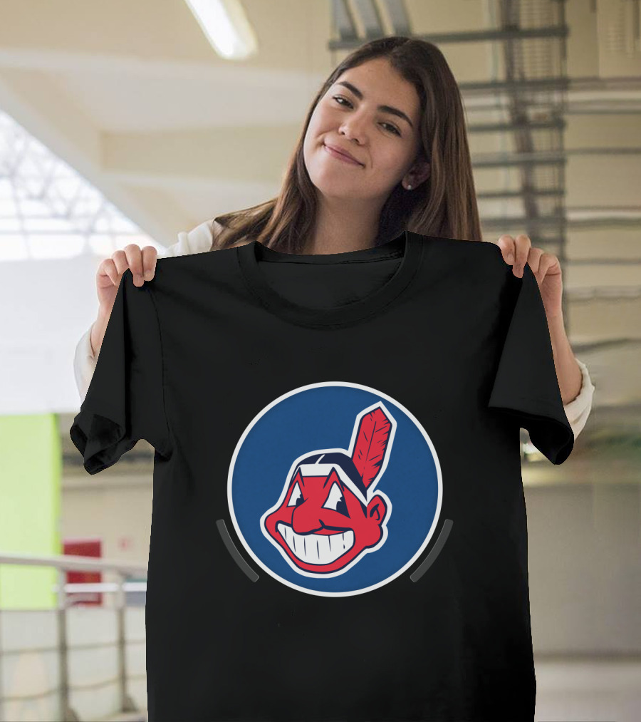 Cleveland Indians Chief Wahoo Icon Blue Circle T-Shirt