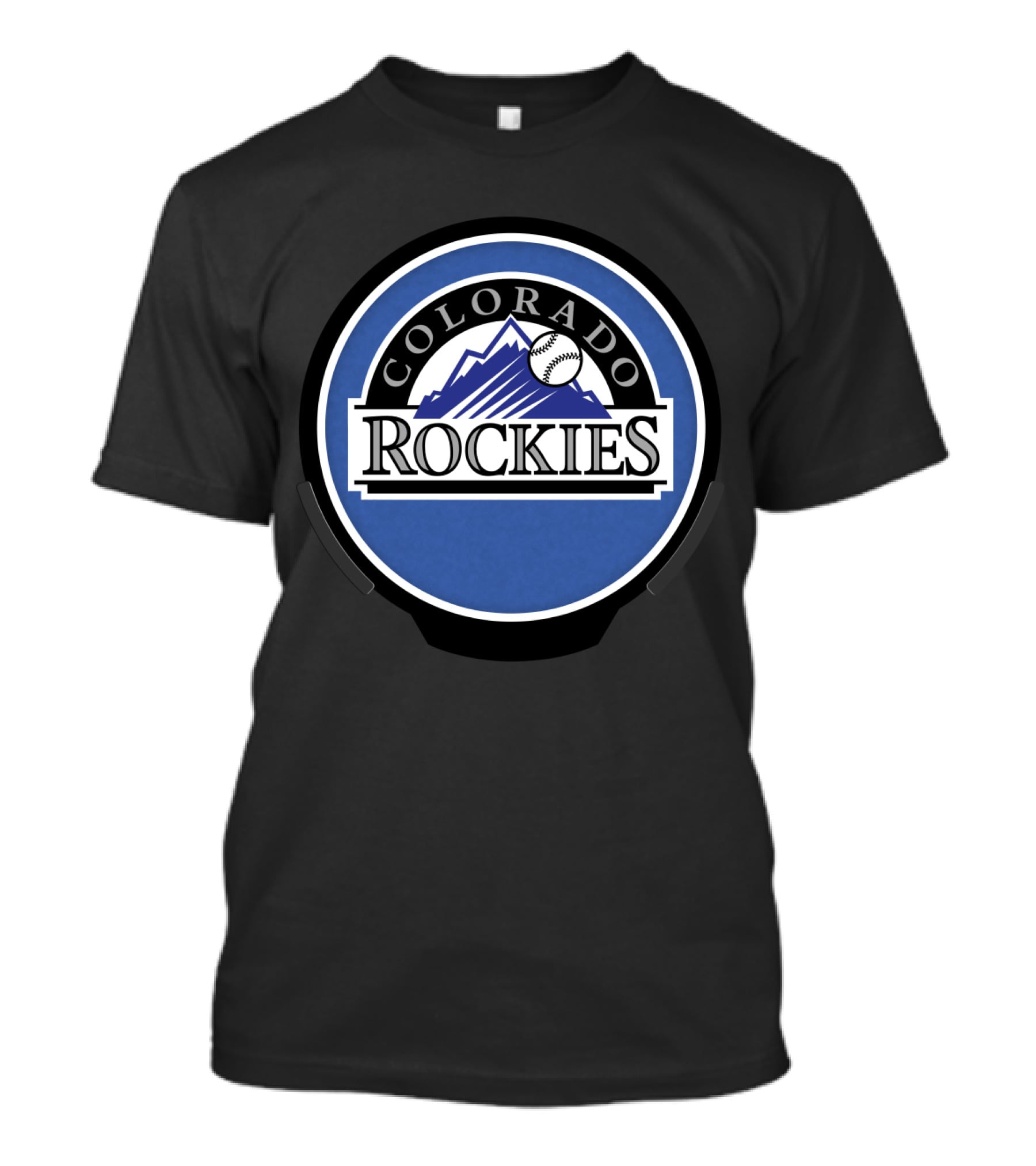 Colorado Rockies Logo Baseball Mountain T-Shirt