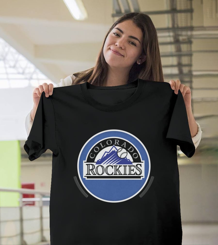 Colorado Rockies Logo Baseball Mountain T-Shirt