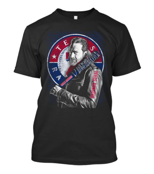 Texas Rangers Baseball Fan Art With Baseball Bat And Jacket T-Shirt