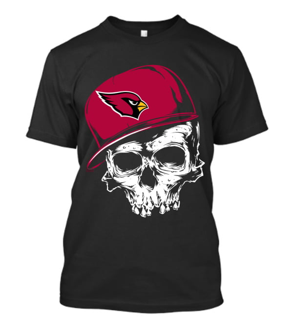 Arizona Cardinals Skull With Logo Cap T-Shirt