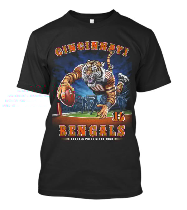 Cincinnati Bengals Pride Since 1968 Football Tiger End Zone Nfl T-Shirt