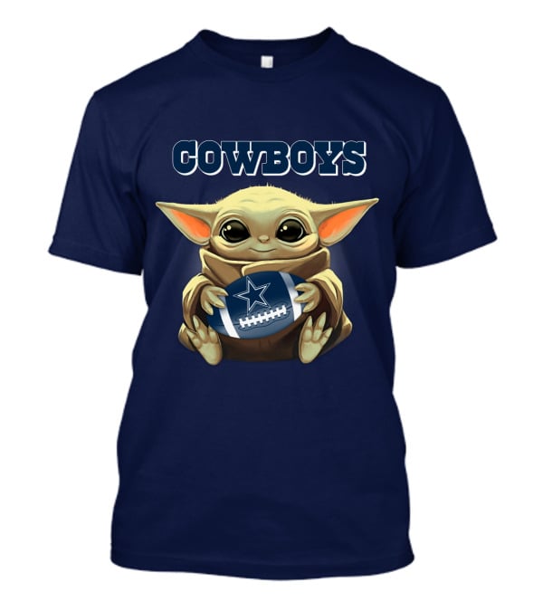 Cowboys Baby Yoda Holding Dallas Cowboys Football T-Shirt