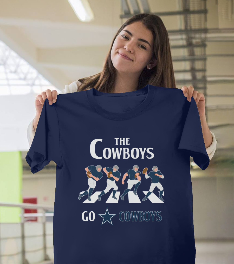 The Cowboys Go Cowboys Star Football Players Crossing T-Shirt