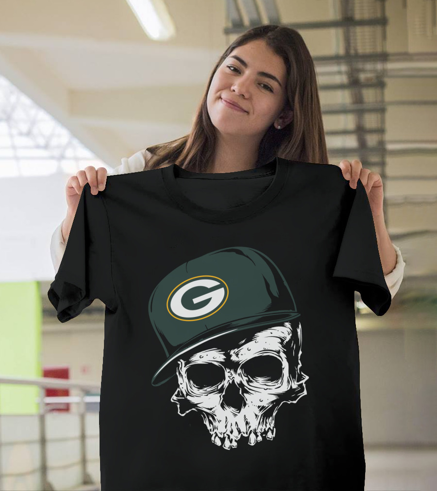 Green Bay Packers Skull Cap T-Shirt
