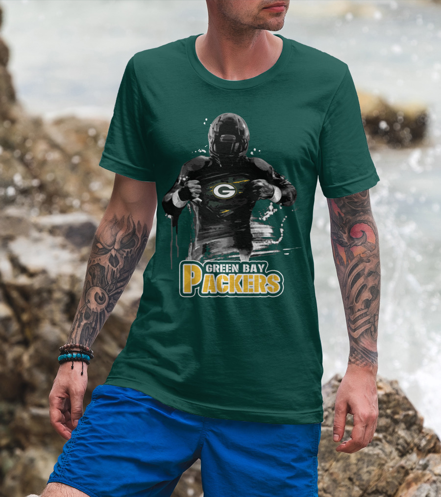 Green Bay Packers Superhero Football Player Iconic Team T-Shirt