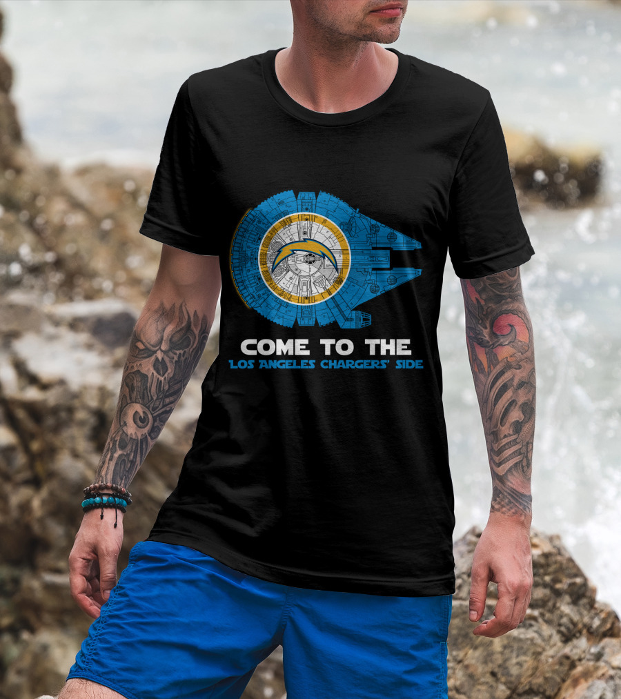 Come To The 'Los Angeles Chargers’ Side Millennium Falcon T-Shirt
