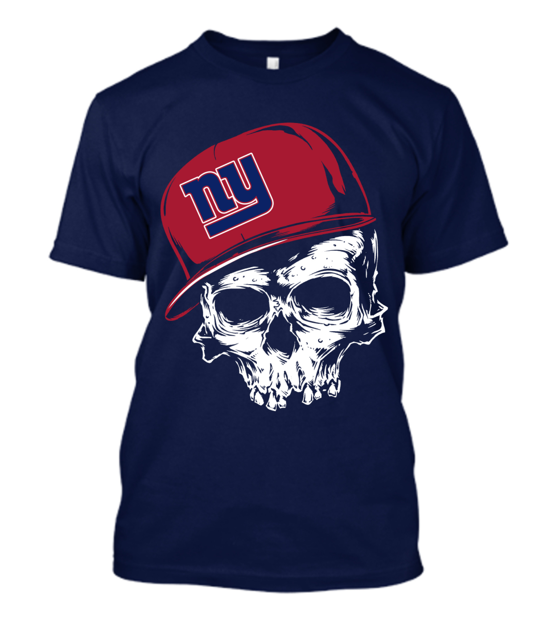 New York Giants Ny Skull Cap Red T-Shirt