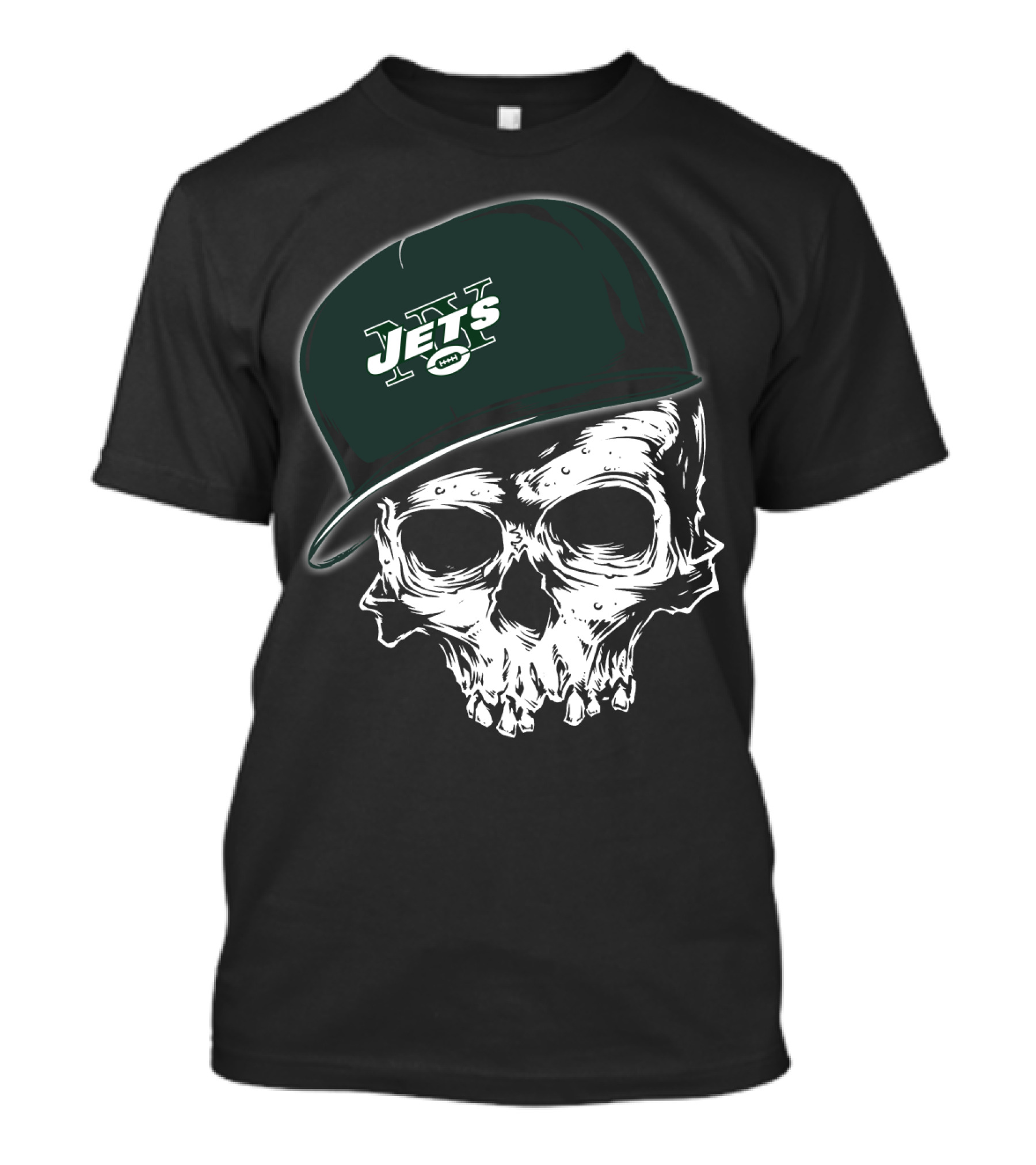 New York Jets Skull With Cap T-Shirt