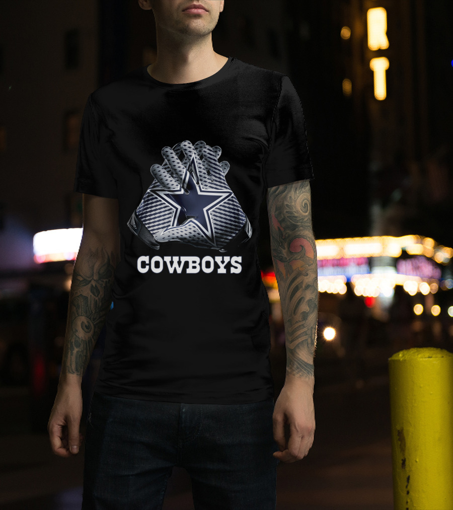 Dallas Cowboys Nfl Star Logo Gloves Fan Gear T-Shirt
