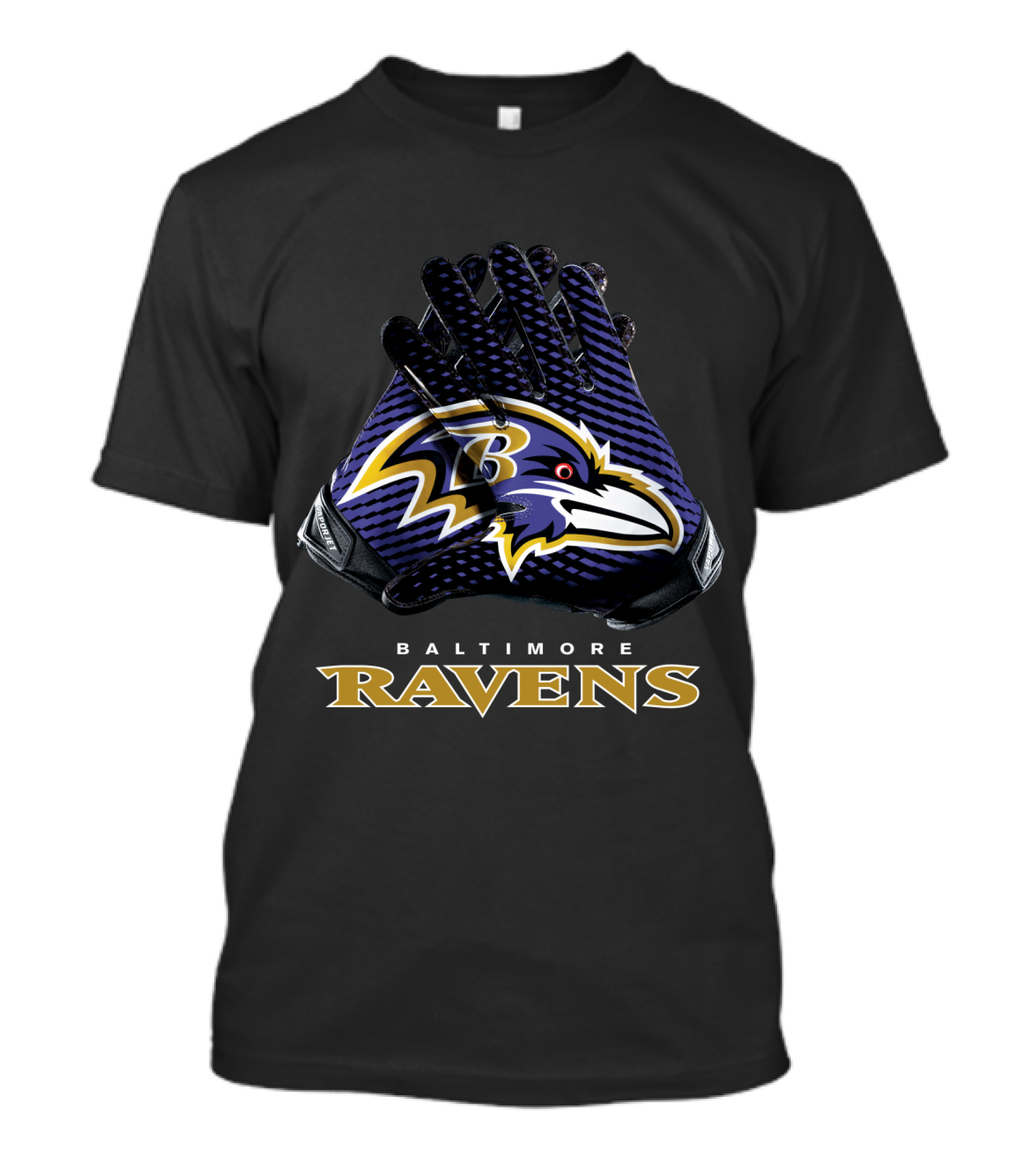 Baltimore Ravens Nfl Gloves Football Team Logo Bold T-Shirt