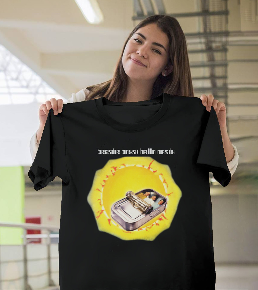 Beastie Boys Hello Nasty 1998 Album Cover Tin Can Sunburst T-Shirt