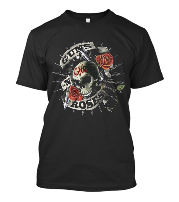 Guns N' Roses Gnr Skull Roses And Pistols T-Shirt