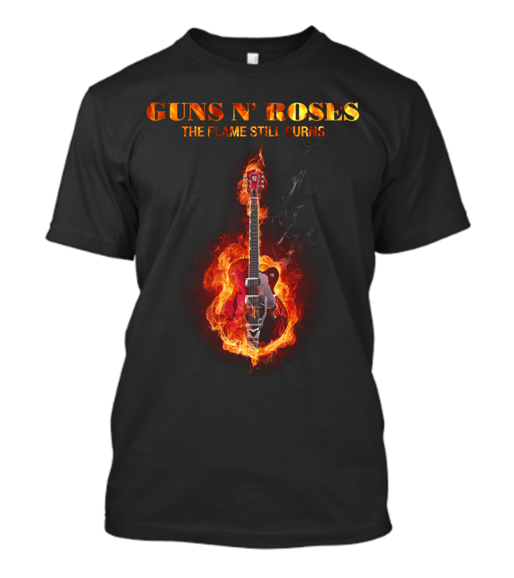 Guns N' Roses The Flame Still Burns Guitar Fire T-Shirt