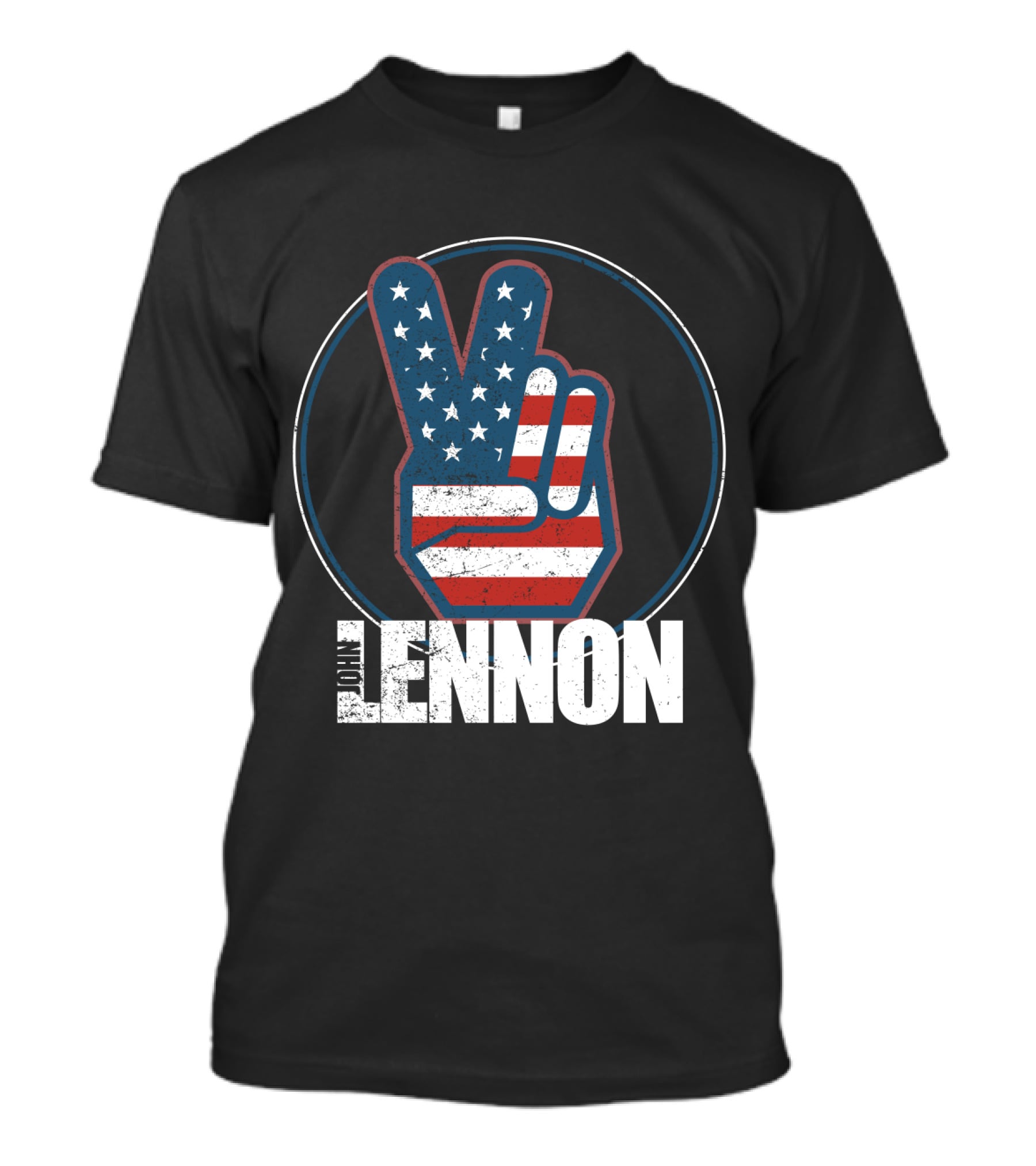 Jln John Lennon Peace Sign American Flag Style T-Shirt