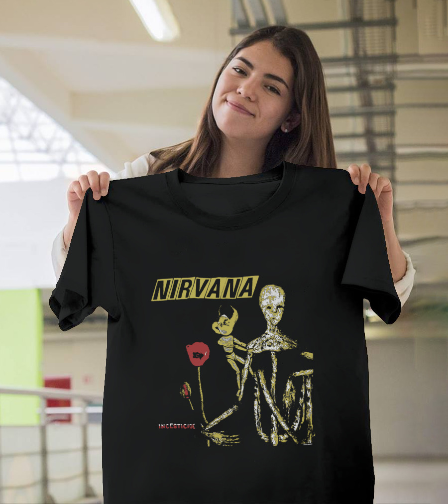 Nirvana Incesticide Skeleton and Flower T-Shirt