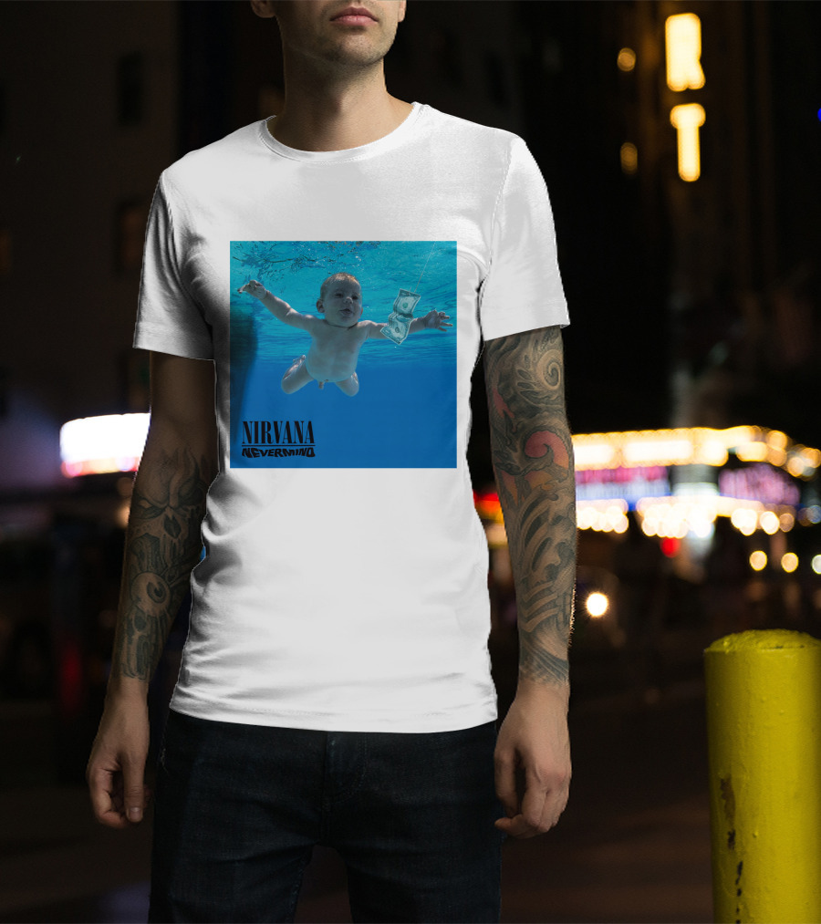 Nirvana Nevermind Album Cover Baby In Pool With Dollar Bill T-Shirt