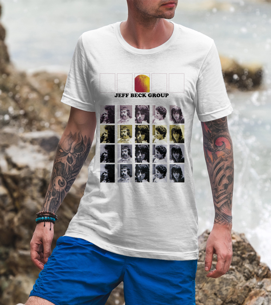 TJB 10 The Jeff Beck Group Retro Collage Portraits T-Shirt