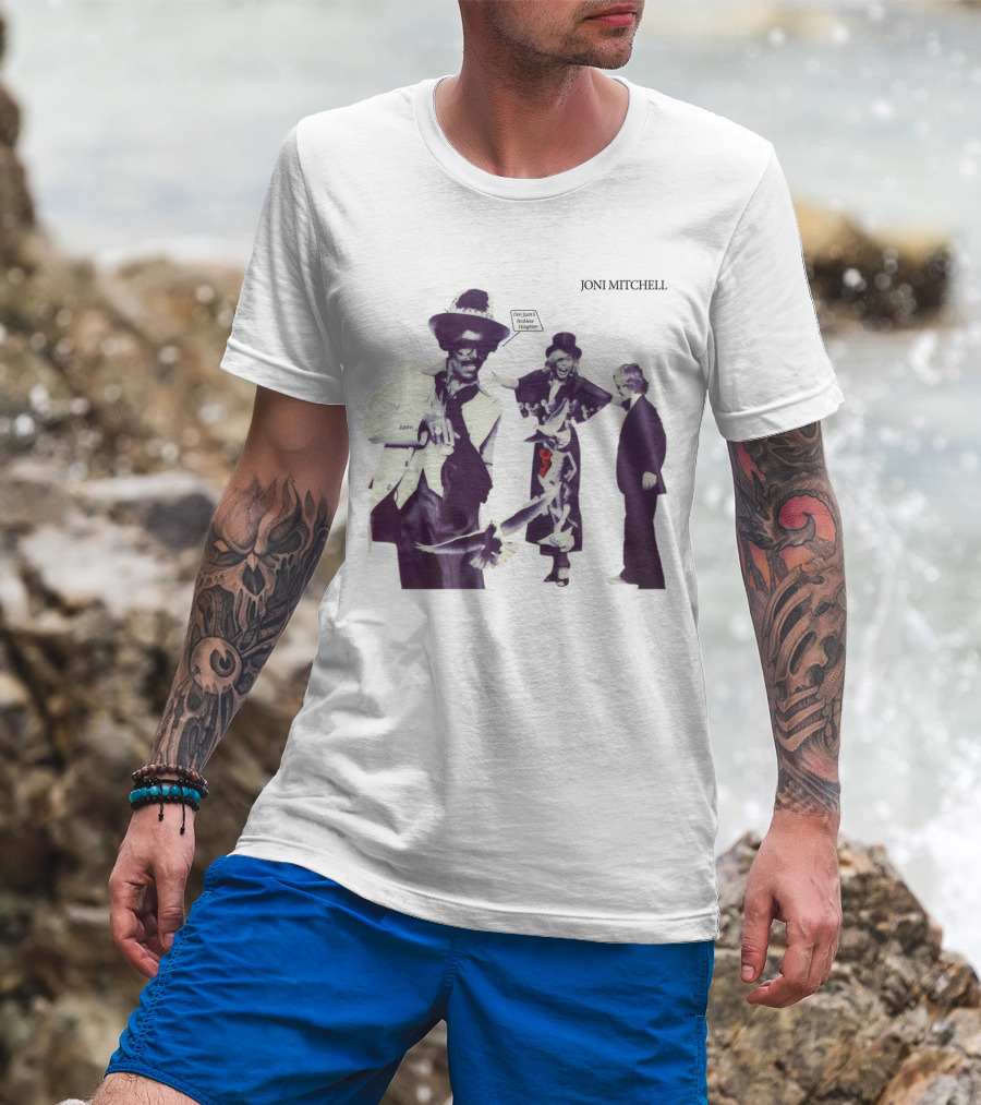 Joni Mitchell Don Juan's Reckless Daughter Album Cover Imagery With Figures And Birds T-Shirt