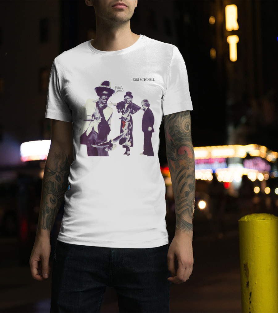 Joni Mitchell Don Juan's Reckless Daughter Album Cover Imagery With Figures And Birds T-Shirt