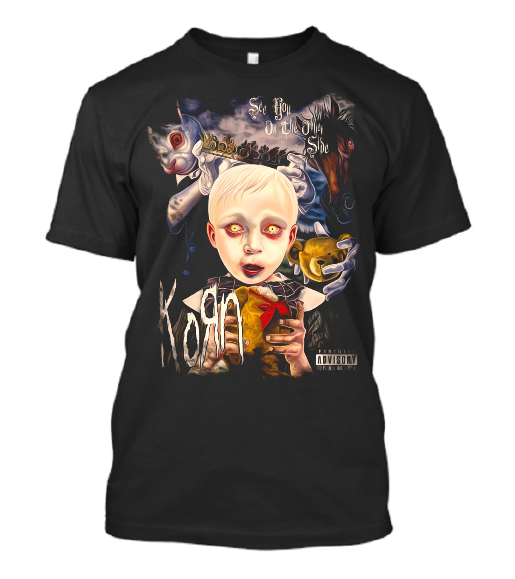KORN See You On The Other Side Creepy Child And Doll With Clown Faces T-Shirt