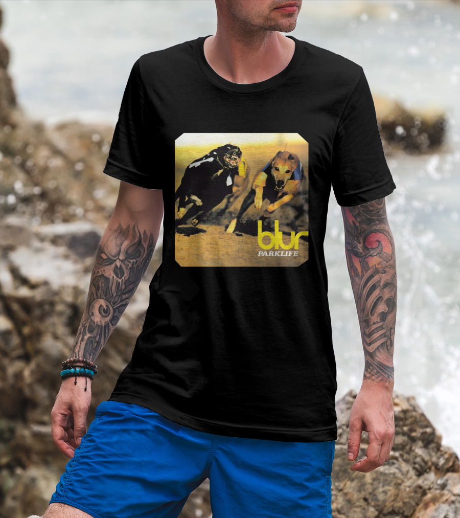 Blur Parklife Racing Dogs Vintage Album Cover T-Shirt