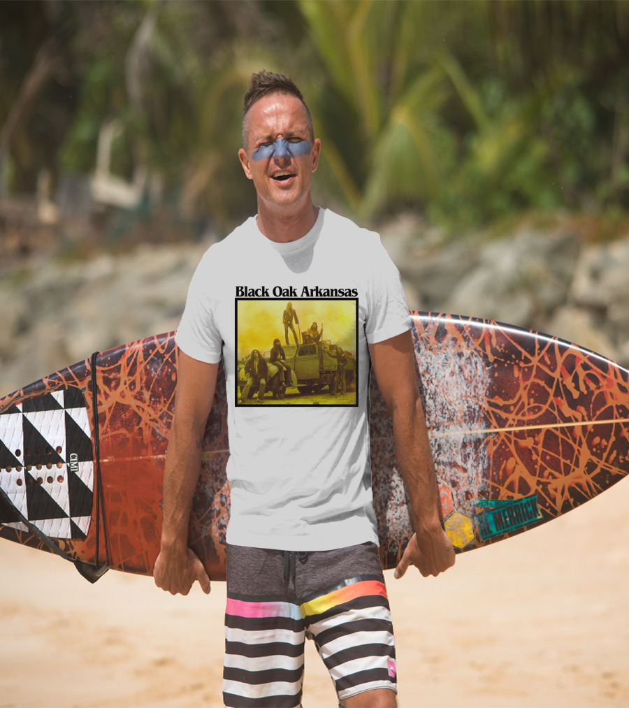 Black Oak Arkansas Band Vintage Yellow Truck Scene T-Shirt