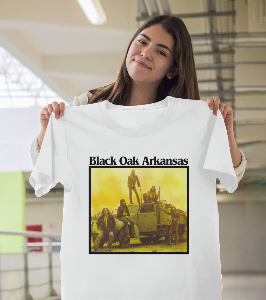 Black Oak Arkansas Band Vintage Yellow Truck Scene T-Shirt