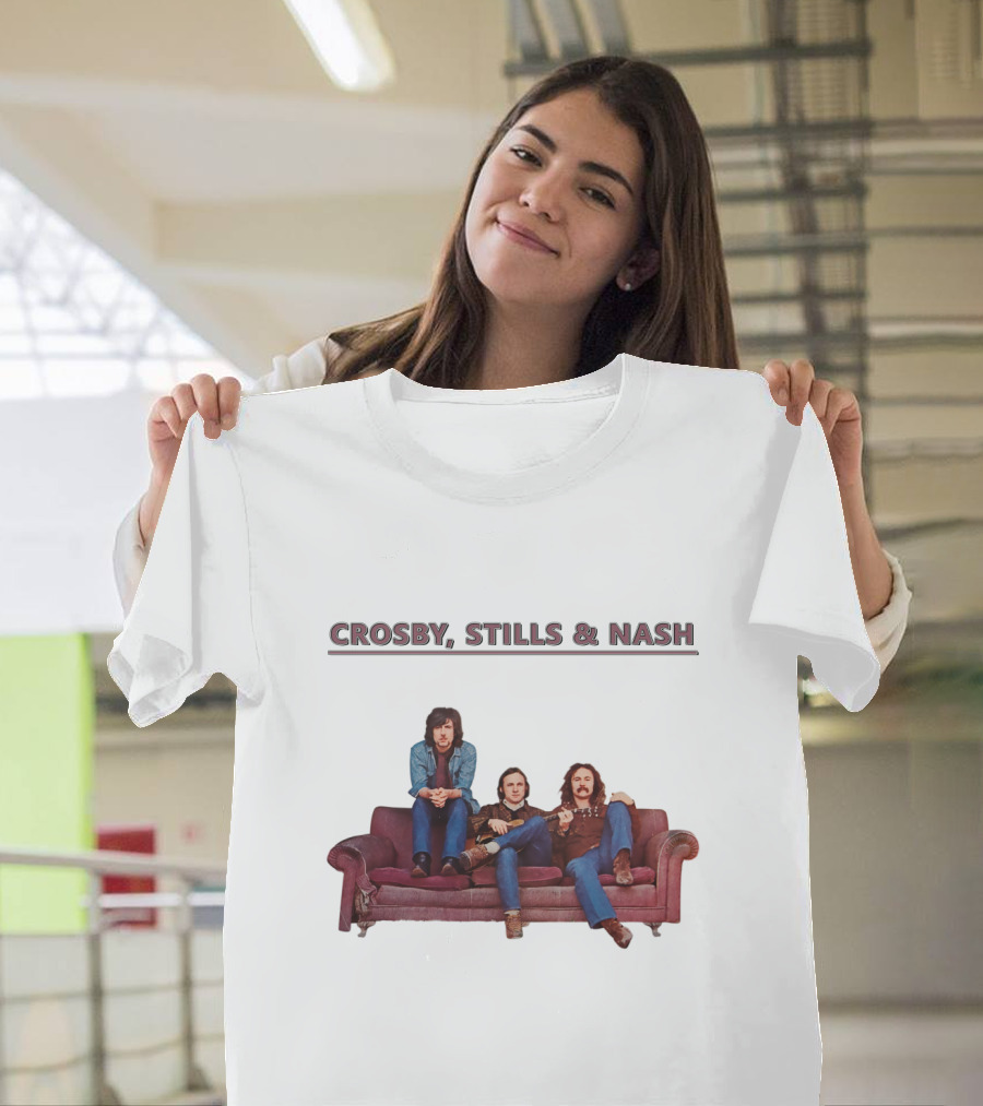 Crosby Stills & Nash On Vintage Couch T-Shirt