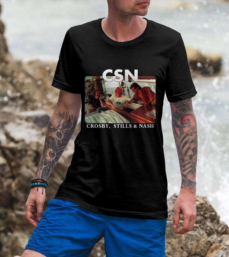 Csn Crosby Stills & Nash Band Sailboat T-Shirt