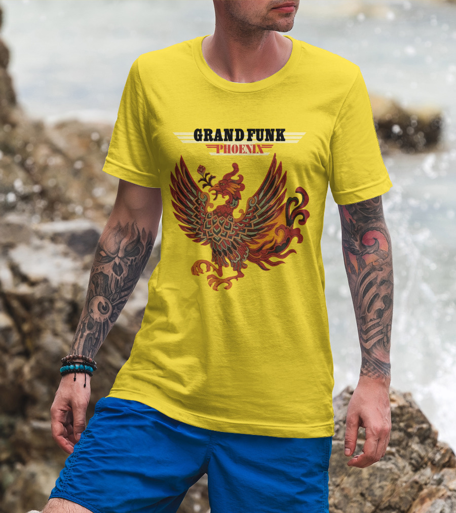 Grand Funk Railroad Phoenix Winged Firebird בשה T-Shirt