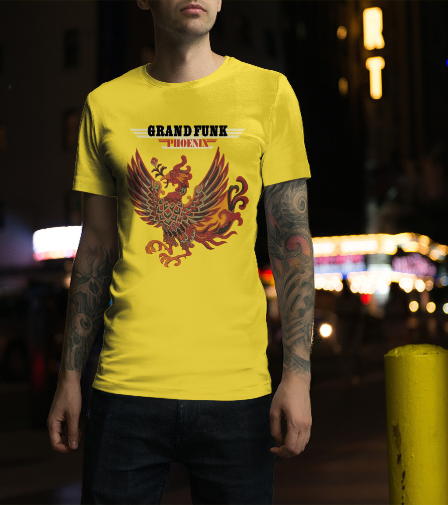 Grand Funk Railroad Phoenix Winged Firebird בשה T-Shirt