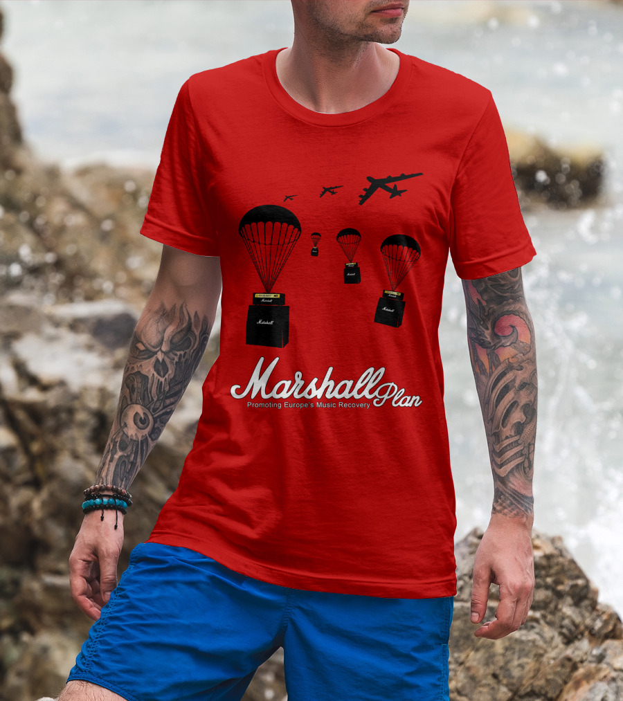 Marshall Plan Amplifiers Parachuted For Europe's Music Recovery T-Shirt