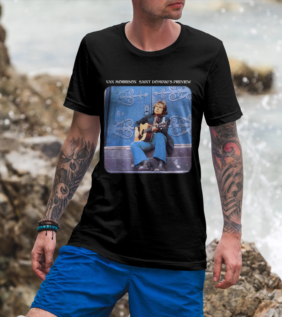 Van Morrison Saint Dominic's Preview Acoustic Session Blue Doorway Background T-Shirt
