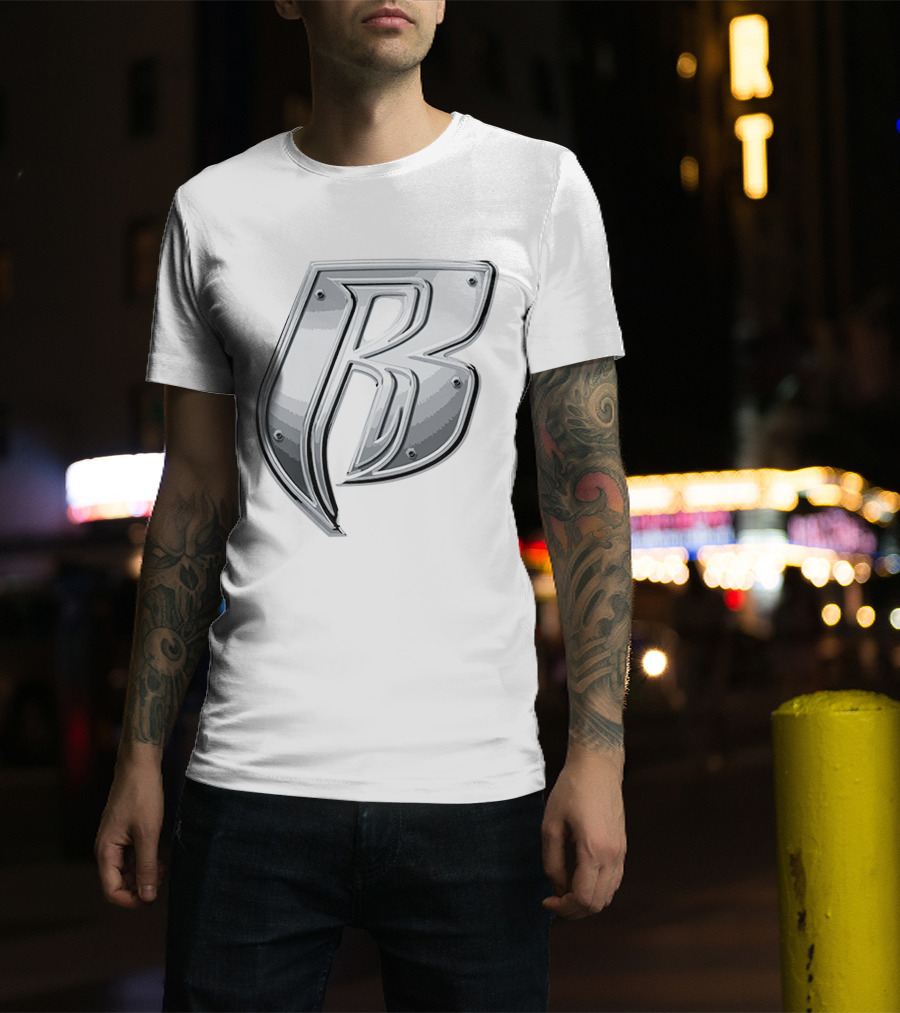 'RRD Chrome Metallic Letter B Logo' T-Shirt