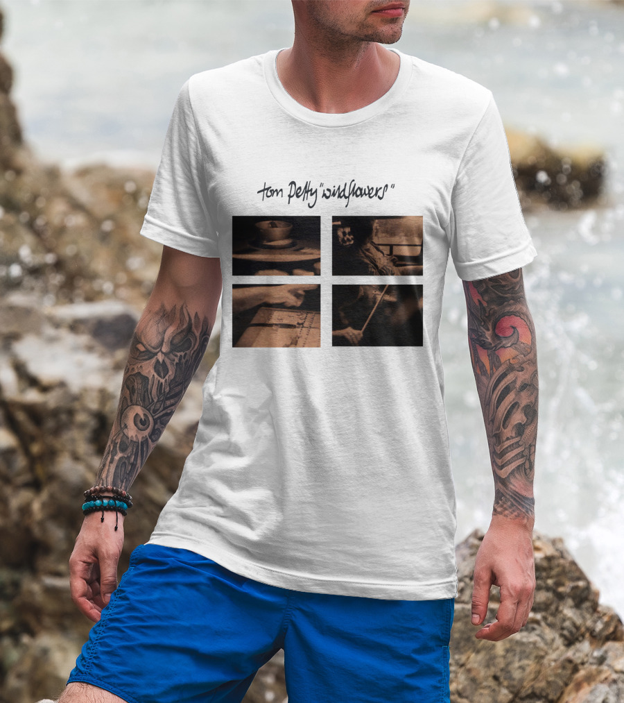 Tom Petty Wildflowers Album Four Sepia Photos T-Shirt